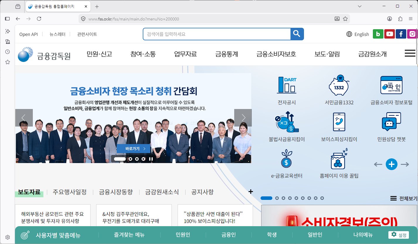 금융감독원-홈페이지-바로가기